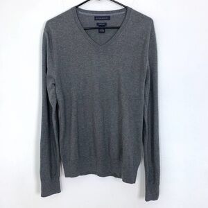 Banana Republic Luxury Blend Gray V-Neck Sweater